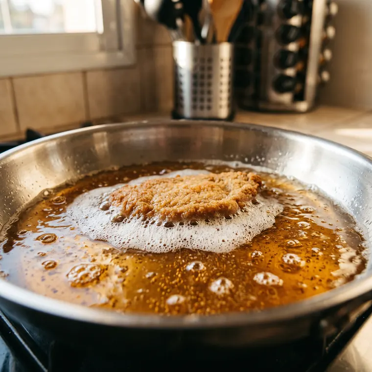 Espuma al freír una milanesa